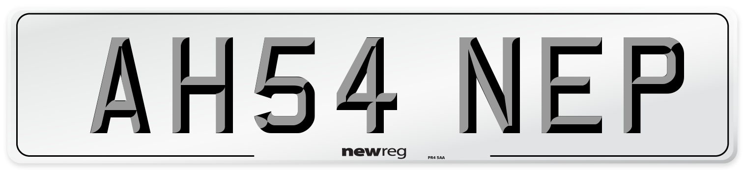 AH54 NEP Number Plate from New Reg